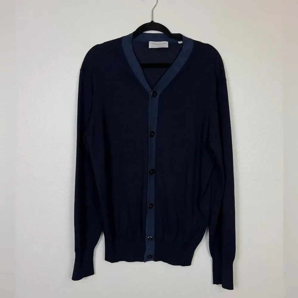 Tomorrowland Toriko Tricot Knit Silk Cashmere Button Front Preppy Cardigan Large